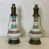 Pair of 19th century porcelain lamp bases