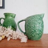 Old green slip pitcher