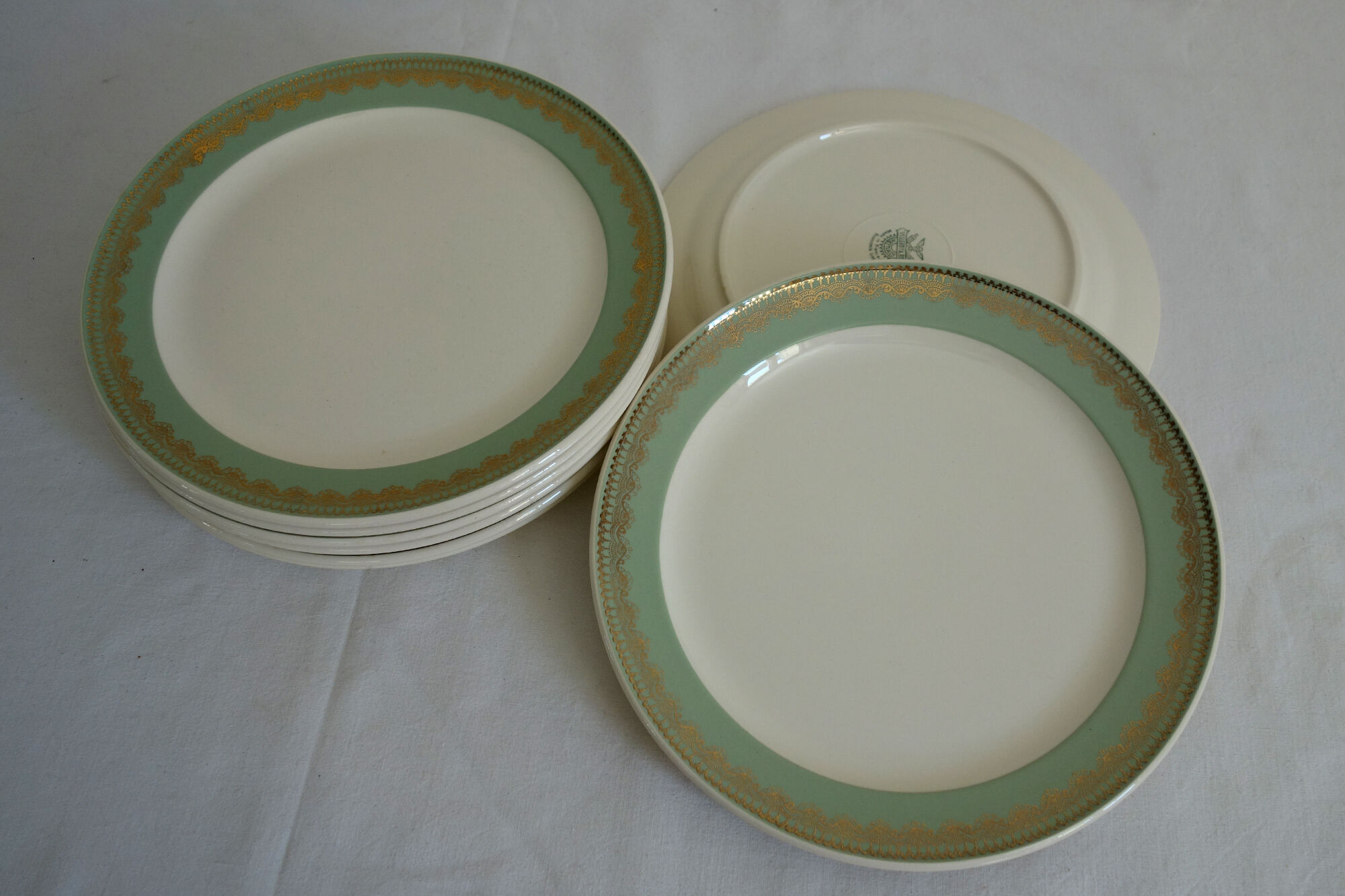 Set of 10 flat plates Villeroy and Boch, vintage Mettlach