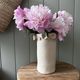 Stoneware vase with relief flowers