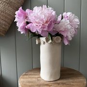 Stoneware vase with relief flowers