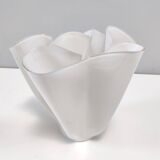 White Glass Vase "Fazzoletto" by Giorgio Berlini, Italy