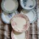 12 antique flat plates in ironstone