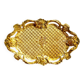 Neo-Baroque decorative brass tray - stamped DL number 6 registered