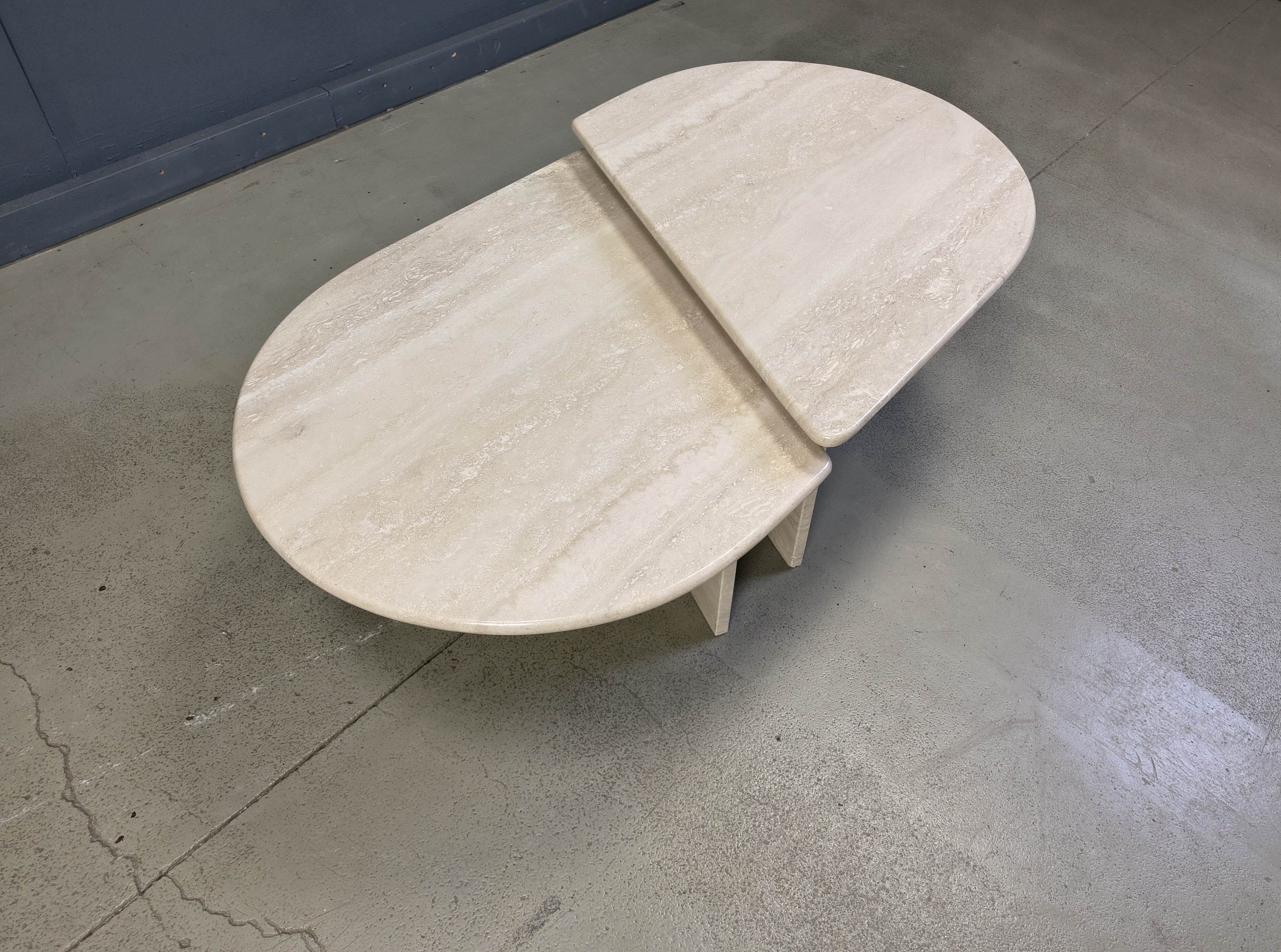 Pair of vintage travertine coffee tables or side tables, 1970s