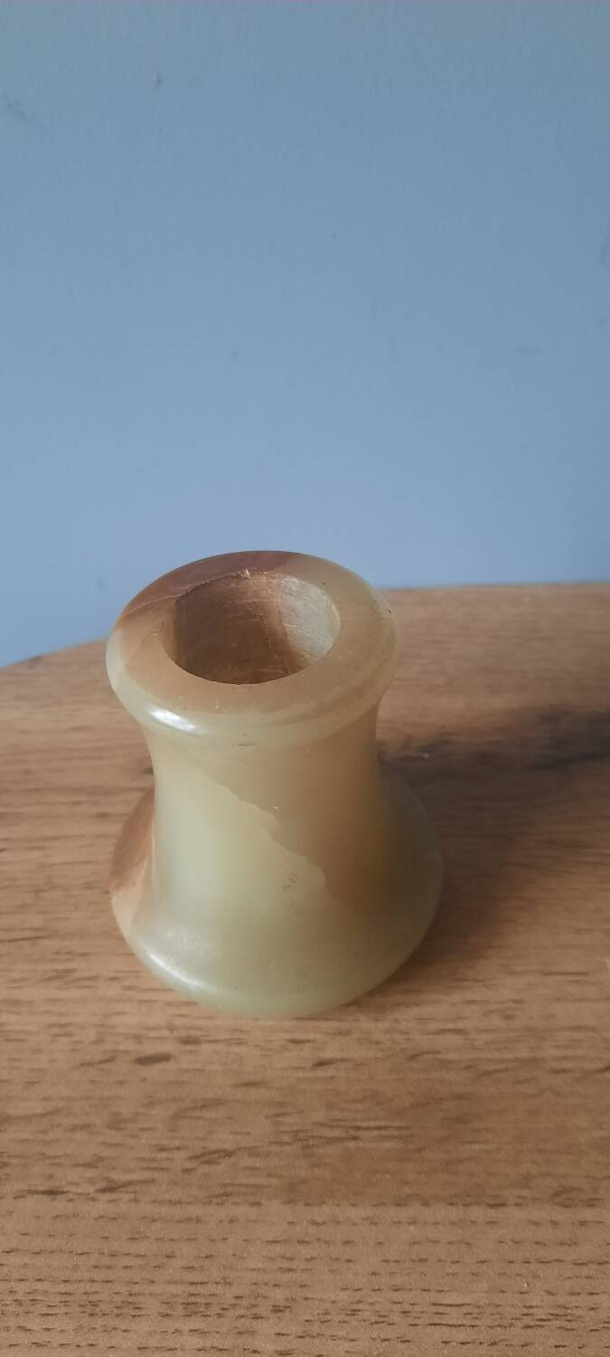 Alabaster candle holder