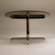 Table à manger à plateau en verre fumé - c. 1970 - Roche Bobois