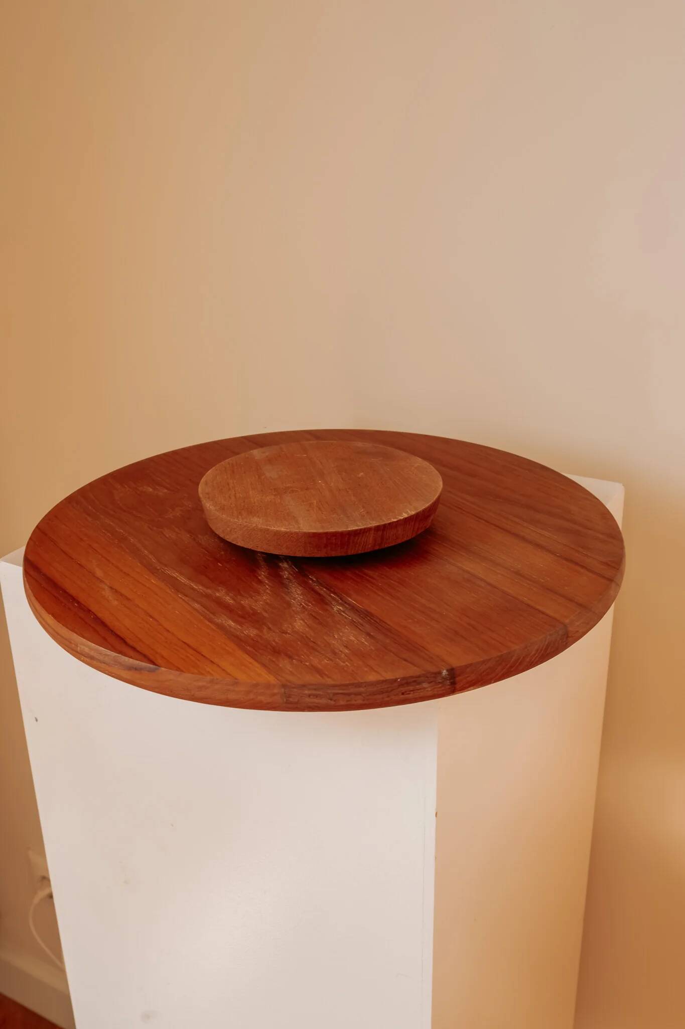 Rotating aperitif platter "Lazy Susan" in teak