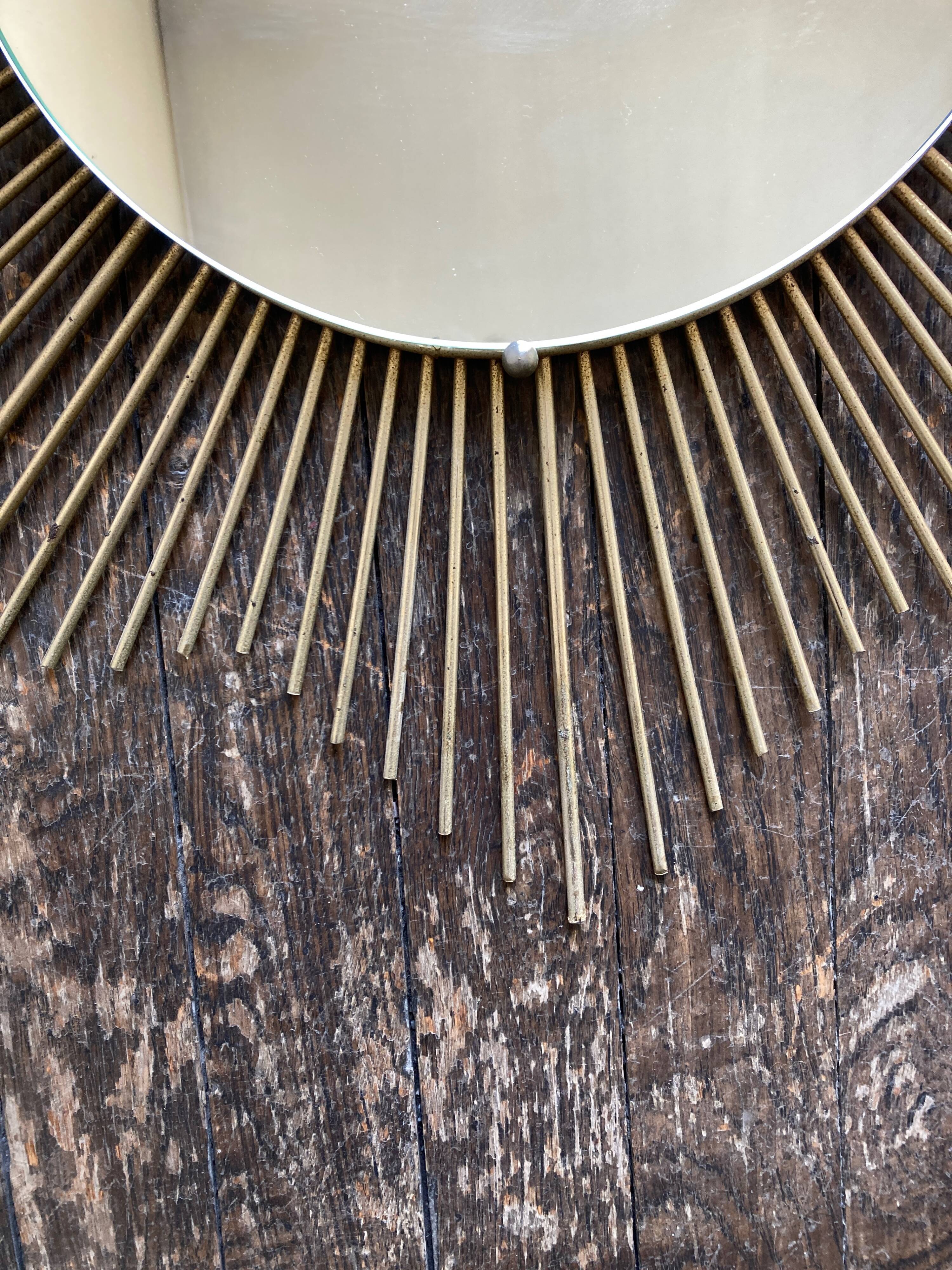 Sun mirror 1960 rn gilded metal
