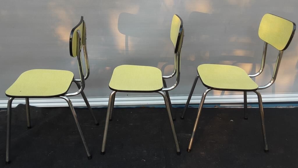 Trio yellow formica chairs