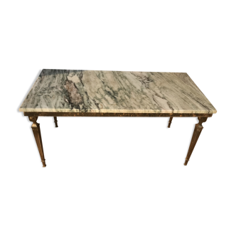 Table basse marbre et bronze doré