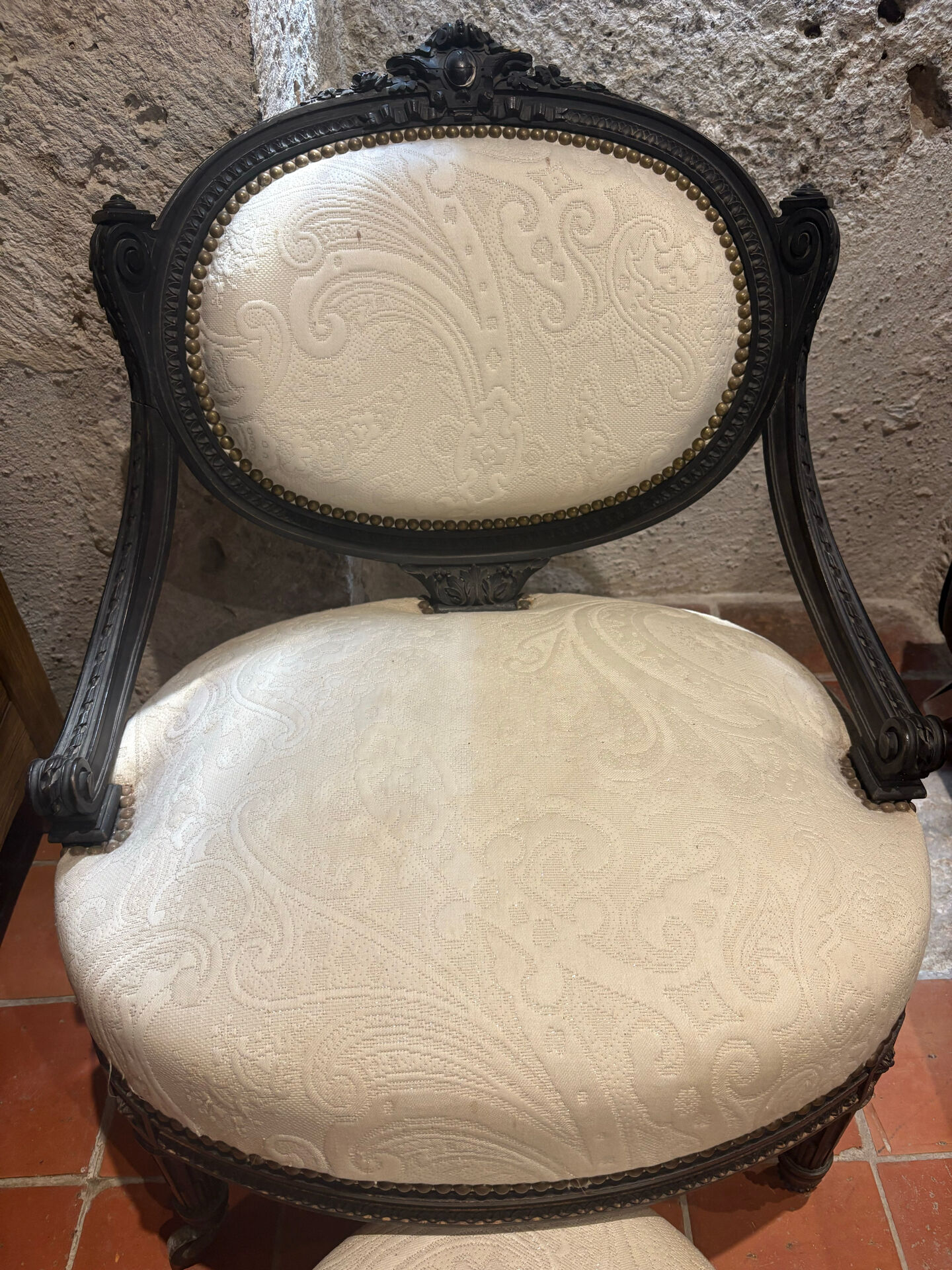 Napoleon III armchair with footrest