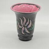 Enamelled ceramic vase, signed, Vallauris, vintage, 1970's