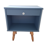 Vintage bedside table - turned wooden compass legs