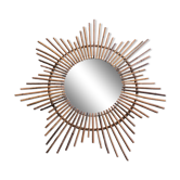 Mirror sun rattan bamboo 60s