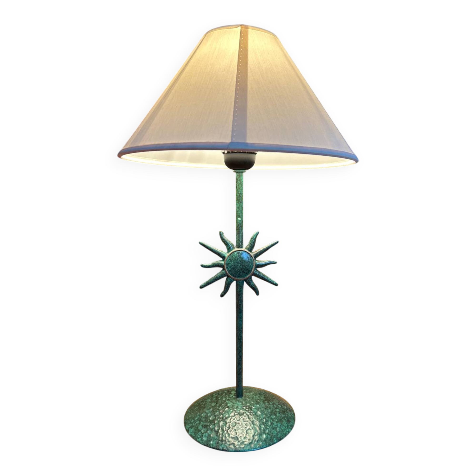 Lampe motif soleil vert