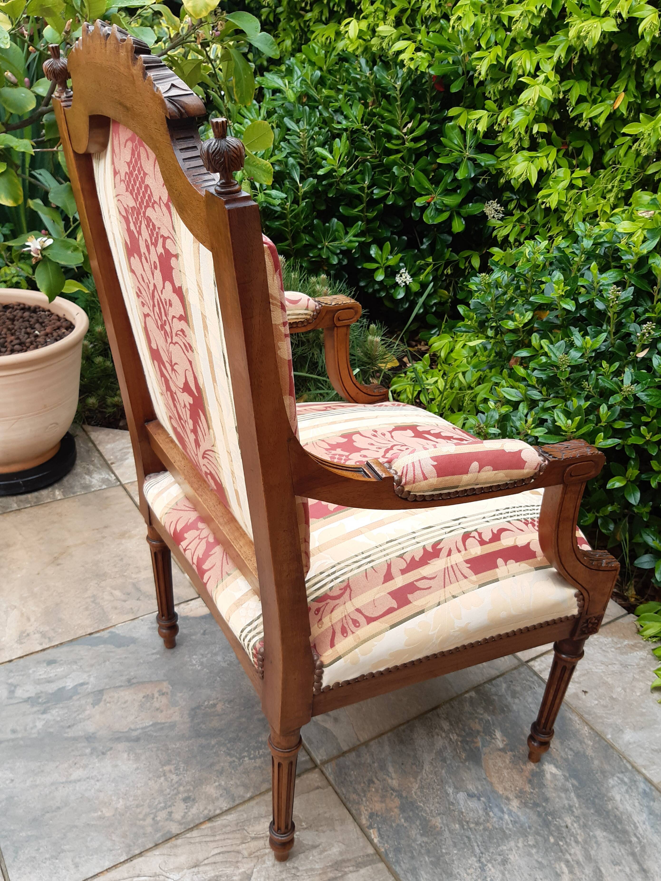Walnut chair, LouisXVI style, late 19th