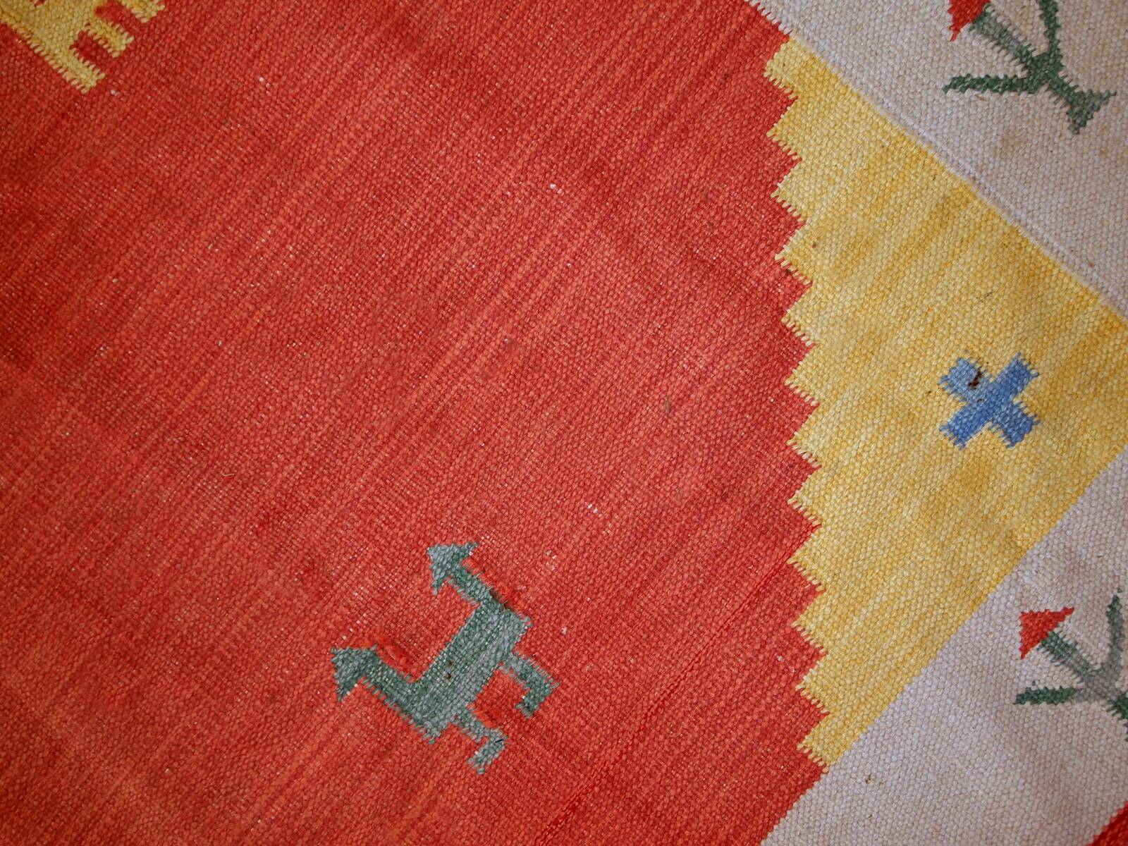 Kilim vintage fait main Gabbeh persan 171cm x 229cm (1960s)
