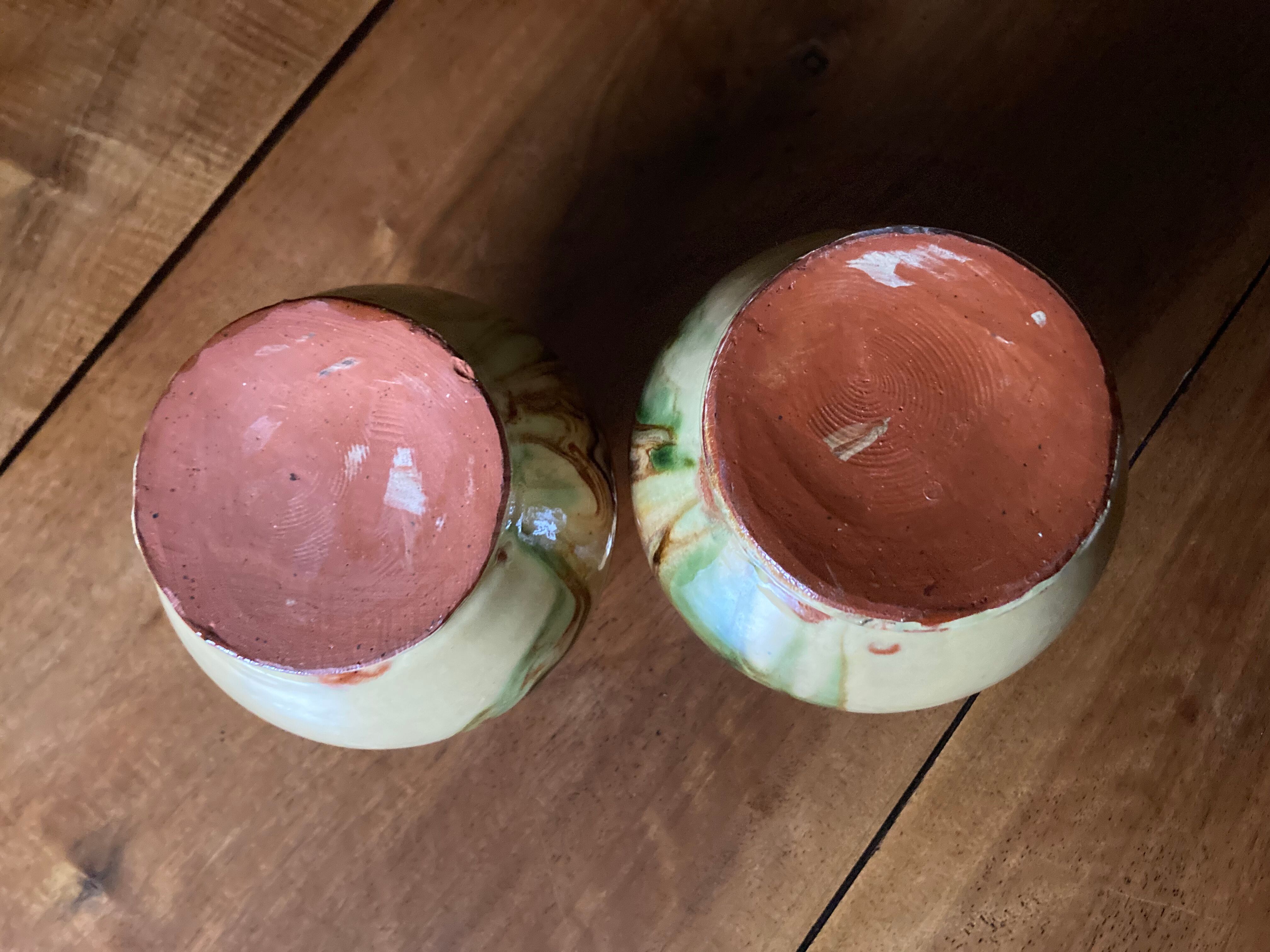 Flamed terracotta vases