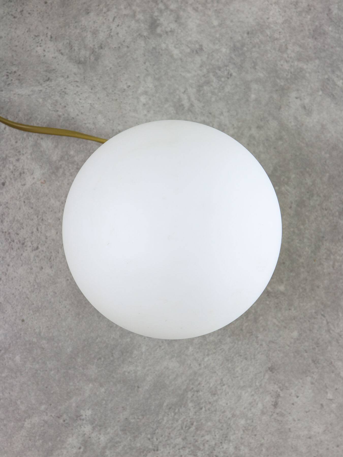 Vintage Golden Italian Metal and Opaline Table Lamp, 80s