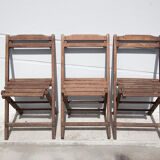 Lot 3 folding chairs wood