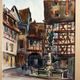 André Duculty (1912-1990), watercolor on paper "Place de l'ancienne douane, à Colmar" Signed