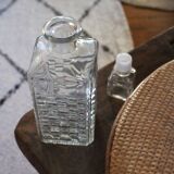 80s crystal whisky carafe with cube stopper