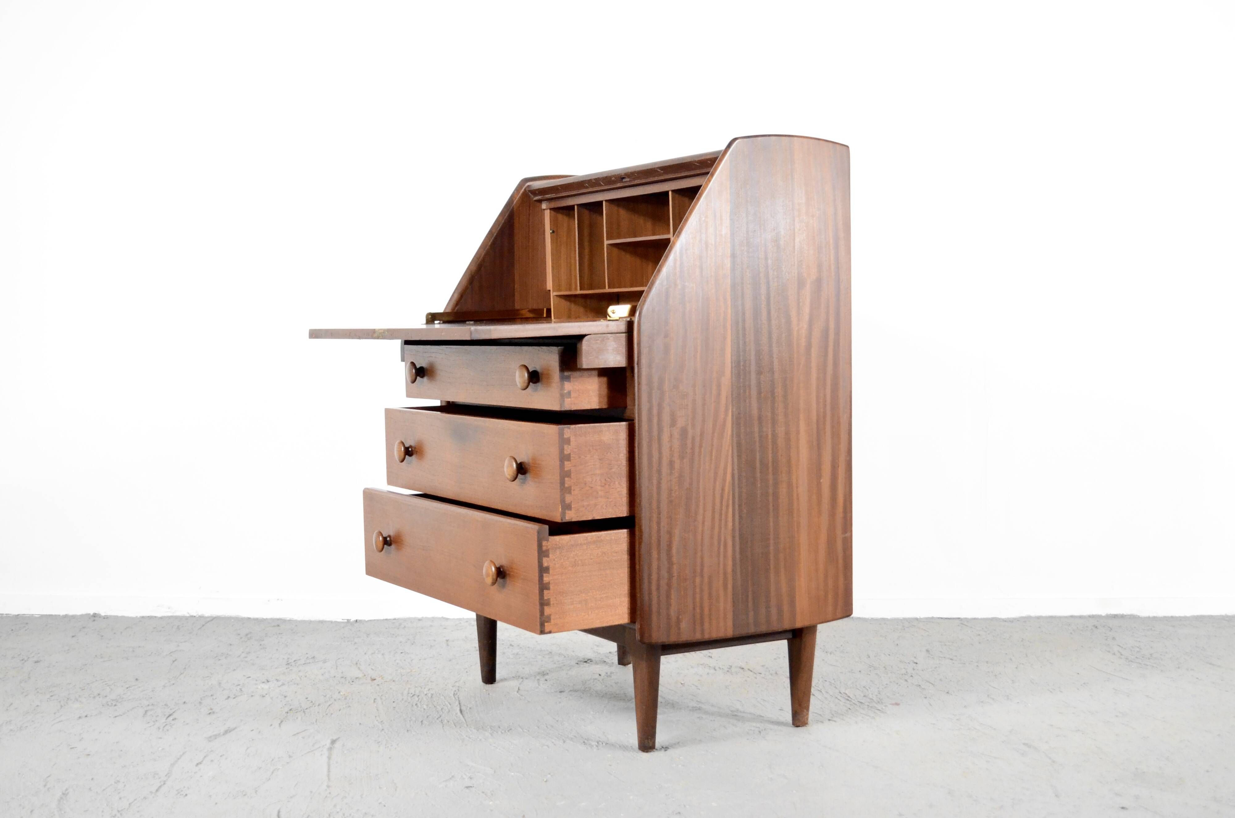 Vintage Danish Style Bureau / Cabinet In Afromosia By A. Younger