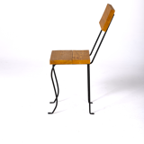 Chair in wood and black metal, 1990s