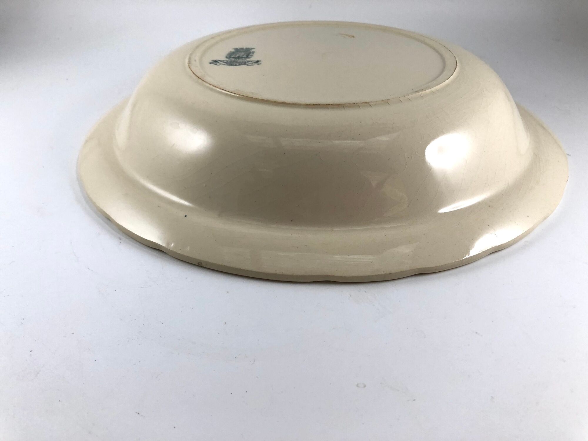 Hollow round plate in iron earth Gien model Rinceau