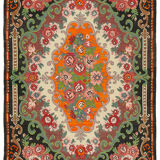 Handmade Vintage Moldov Black Kilim 210 cm x 320 cm - 23260