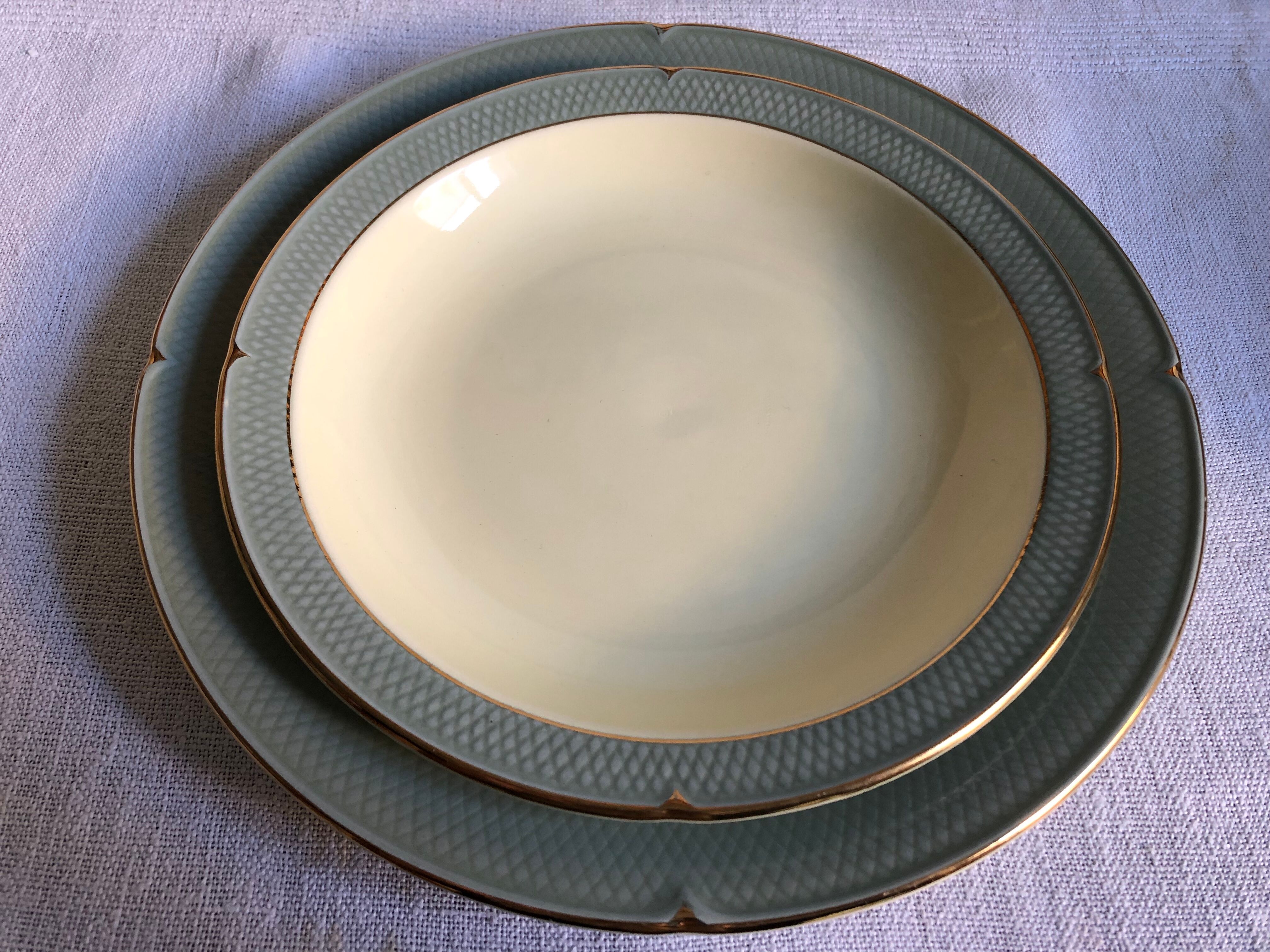 6 assiettes creuses Faience de Salins Service Orgeval