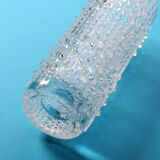 Vintage Clear Pressed Glass Vase: CandleWax Design, Czech Republic, 1972