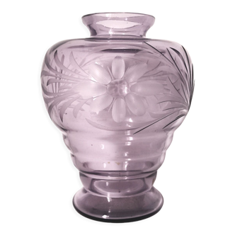 Vase cristal violet