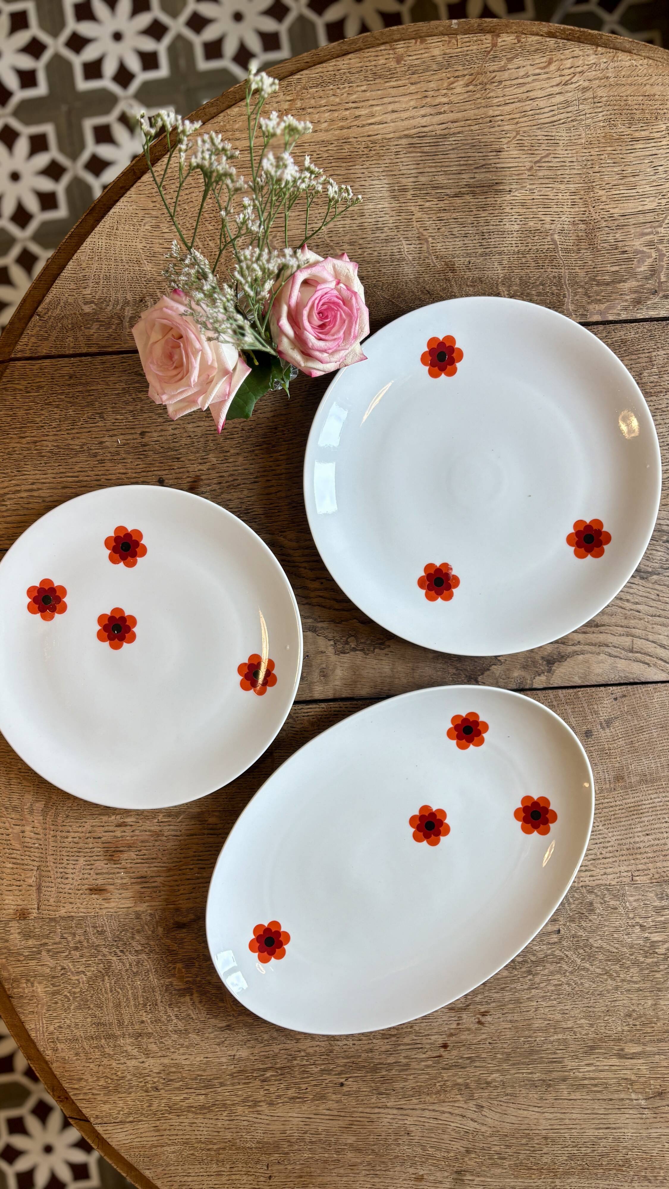 Lot de 3 plats de service vintages Scherzer Bavaria