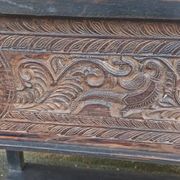Console in old black wood with integrated chest