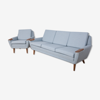 Mid-century danish sofa and armchair, 1960s