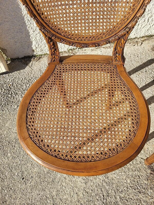 Canape bench 2 chairs louis xvi walnut canning