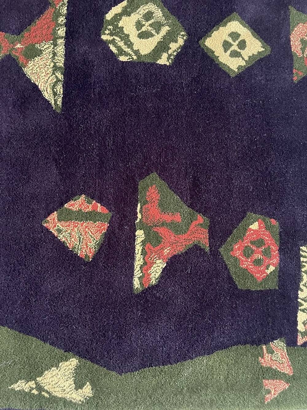 Hand-tufted artistic rug Vezeley by Tisca France 1990s