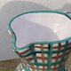 Robert Picault pitcher in green ceramic Vallauris checkered 1960