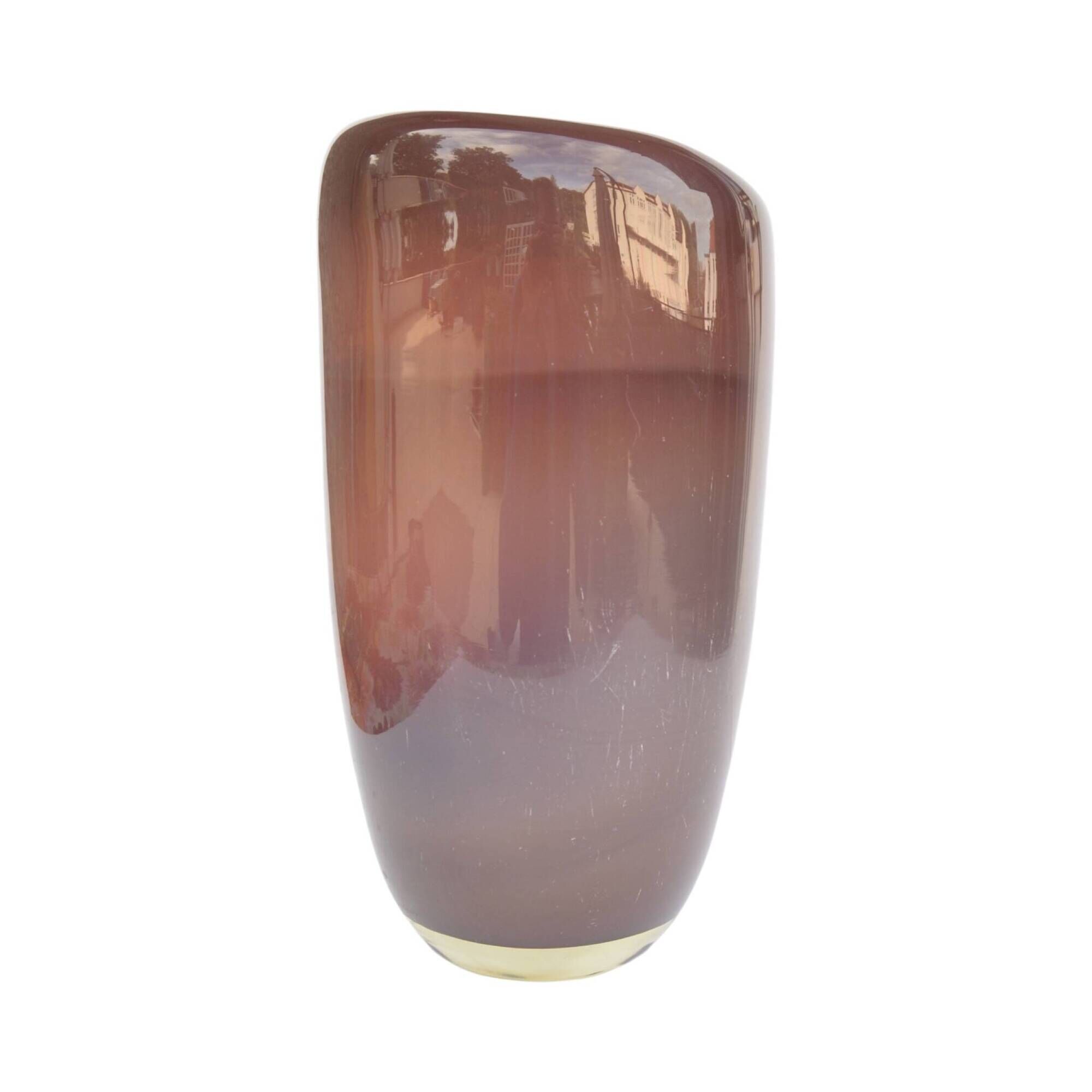 Large burgundy glass vase Vidrios San Miguel, Spain 1990s.