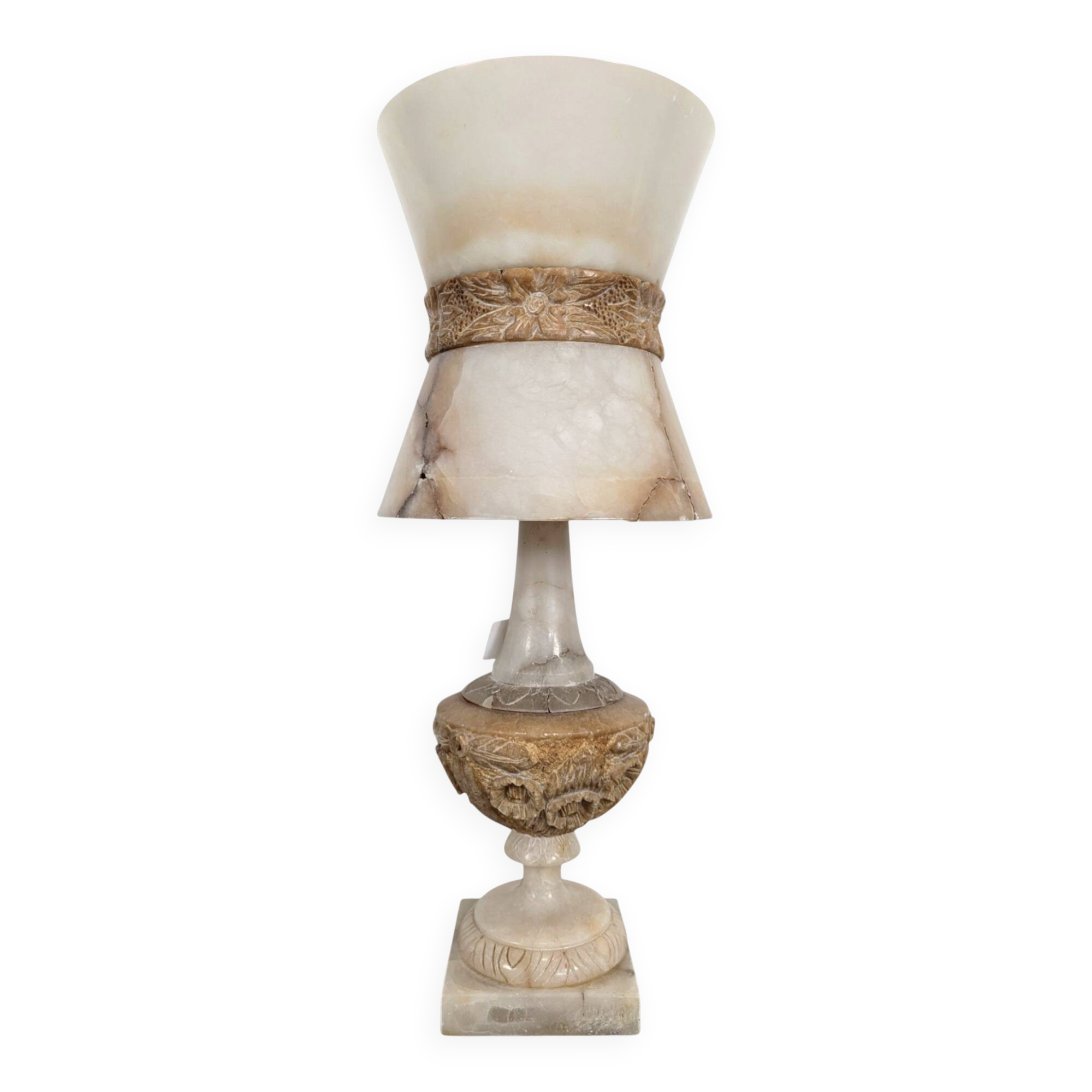 Alabaster lamp in Art Deco style