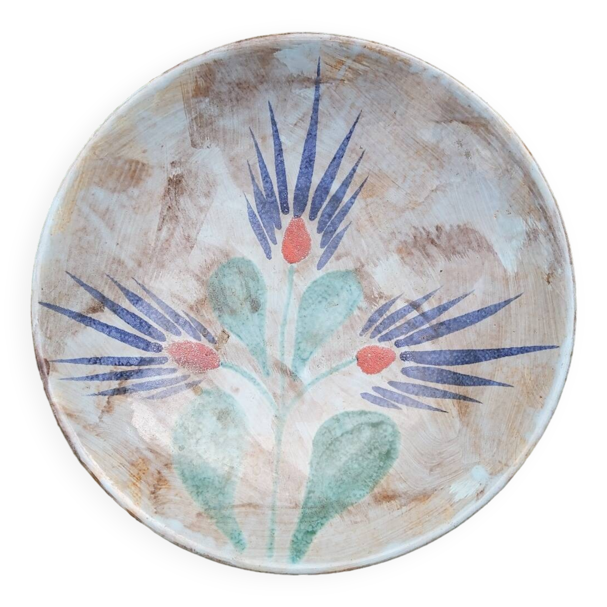 Vallauris ceramic round dish