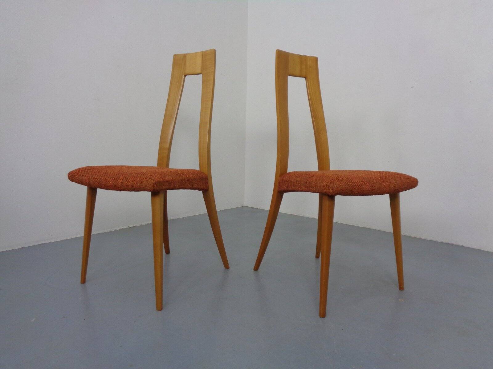 Cherry wood chairs by Ernst-Martin Dettinger, Germany, 1960s, set of 2.