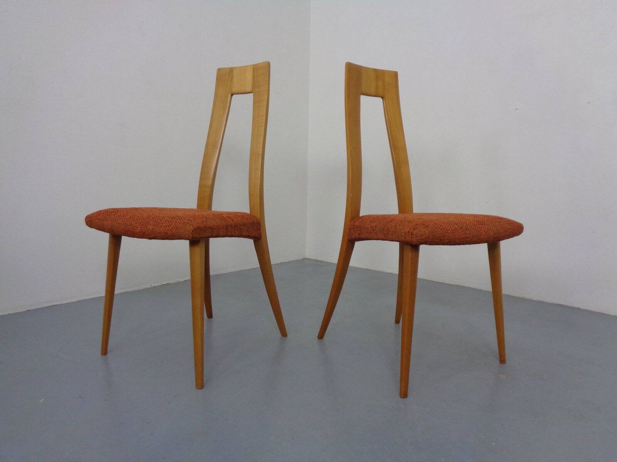 Cherry wood chairs by Ernst-Martin Dettinger, Germany, 1960s, set of 2.