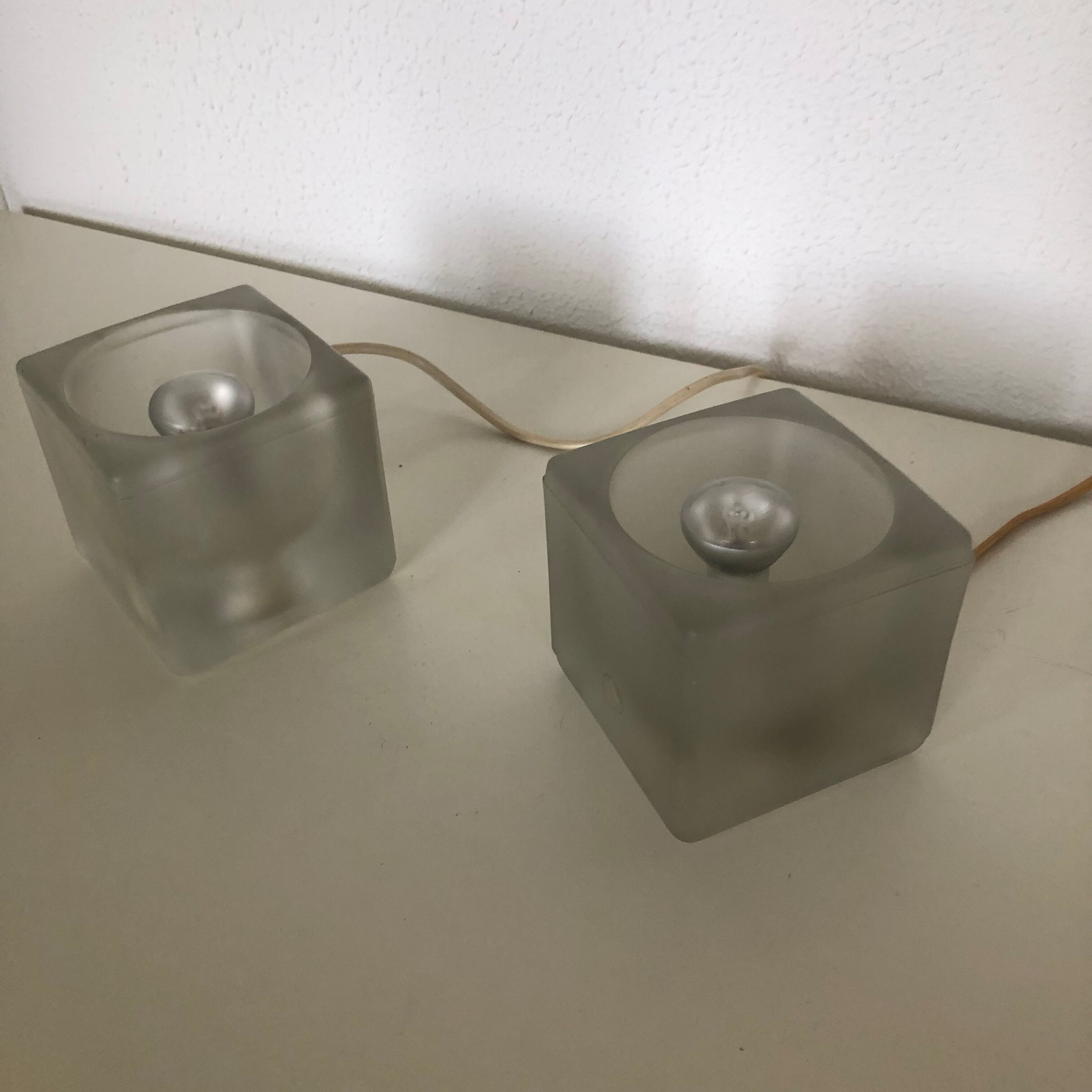 Pair lamps ice cubes Peill - Putzler - 1970