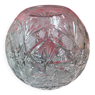 18cm cut crystal ball vase