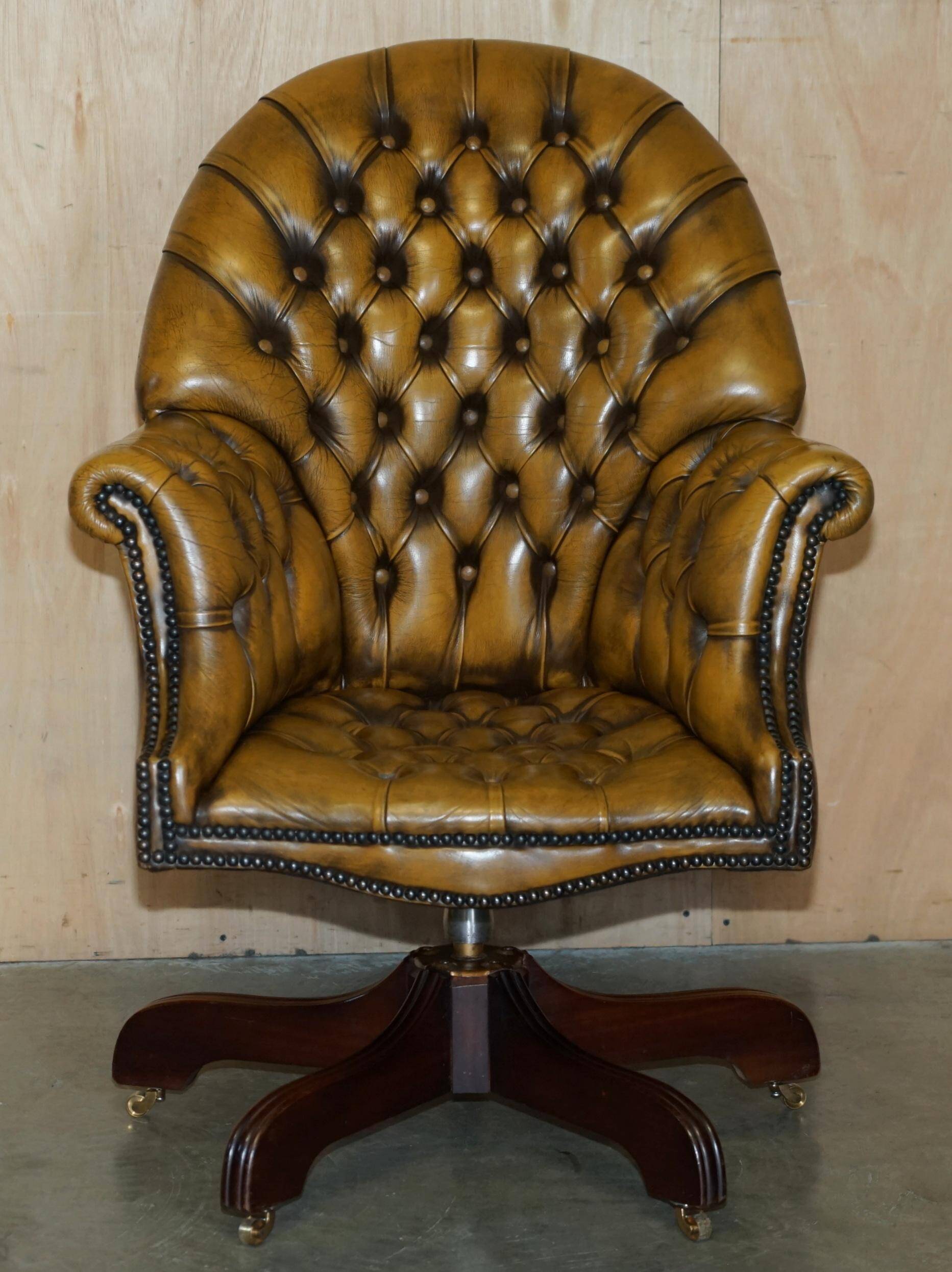 Vintage Leather Chesterfield Director's Armchair