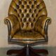 Vintage Leather Chesterfield Director's Armchair