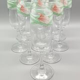 11 luminarc champagne flutes with vintage palluy motif